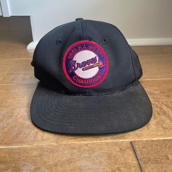 1991 NL WEST CHAMPIONS BRAVES SNAP BACK HAT - Picture 1 of 3